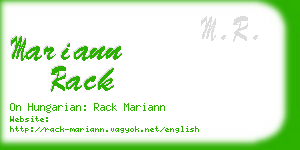 mariann rack business card